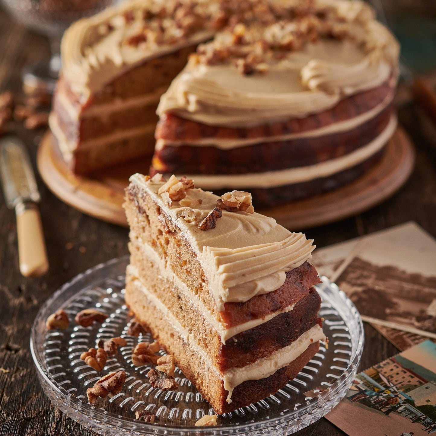 Espresso Coffee & Walnut Cake- 10 Inch
