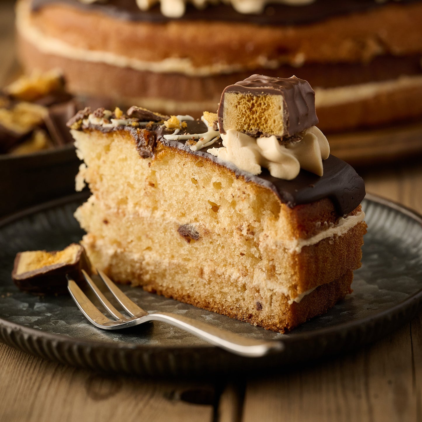 slice of gluten free honeycomb crunch cake