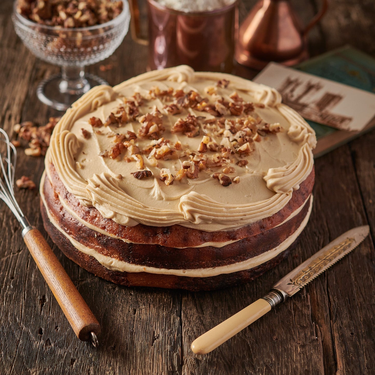 Espresso Coffee & Walnut Cake- 10 Inch