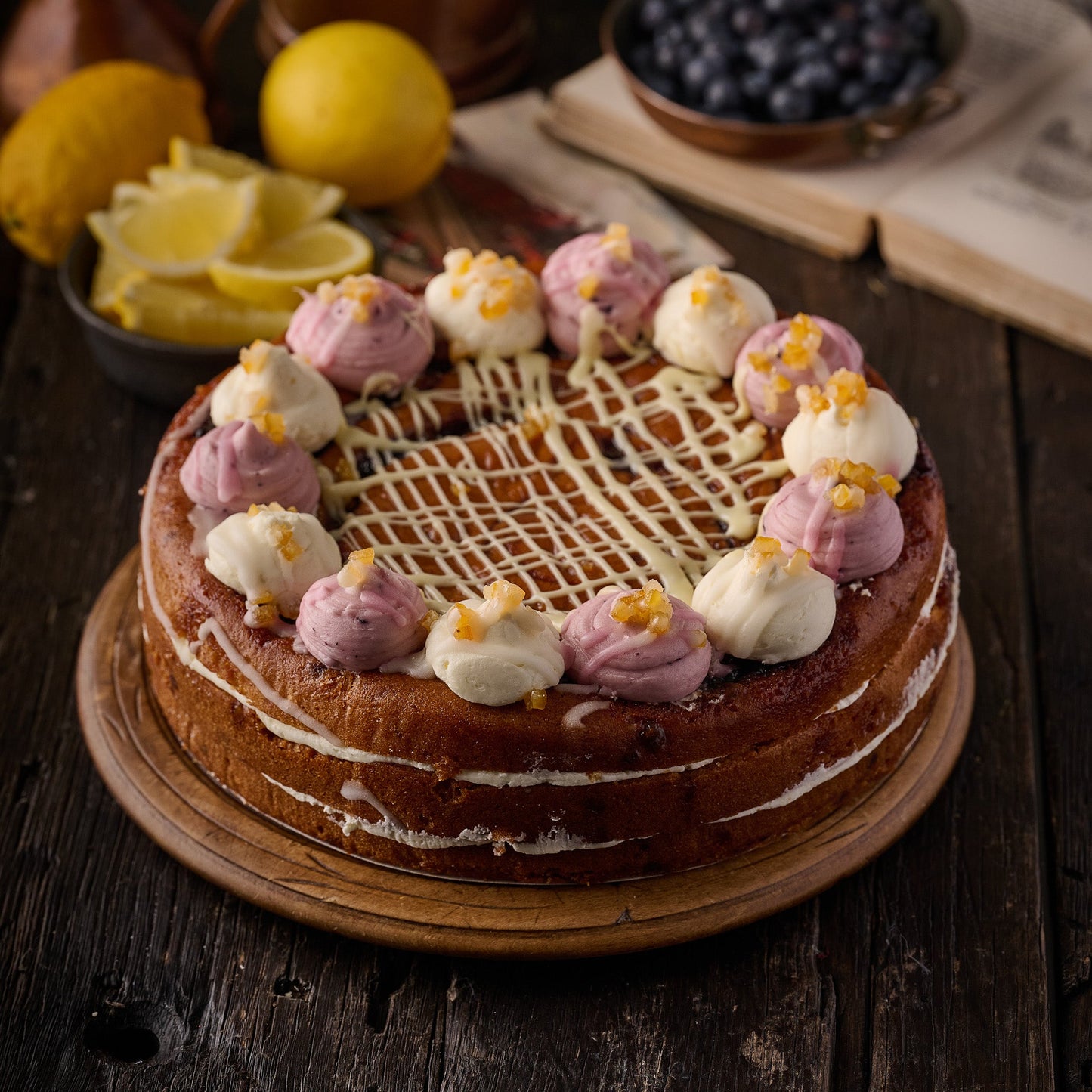 Lemon & Blueberry Cake- (Vegan)- 10 Inch