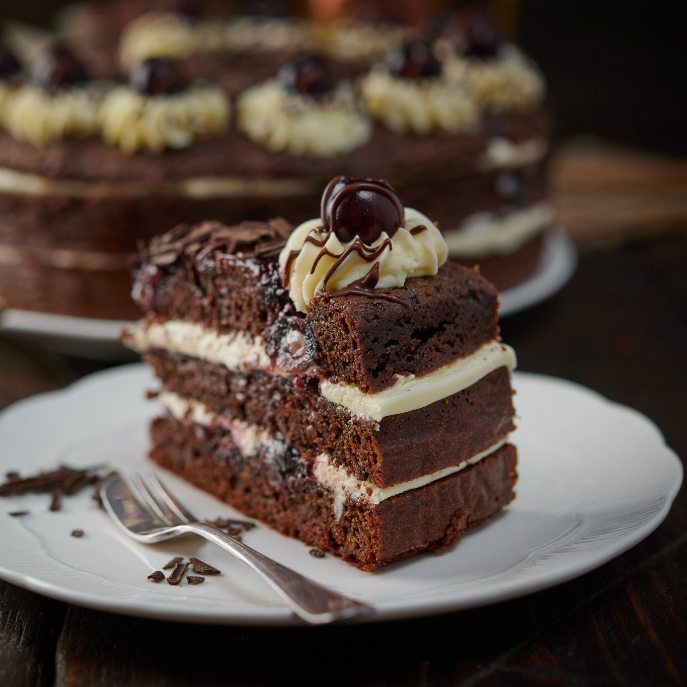 slice of black forest cake 